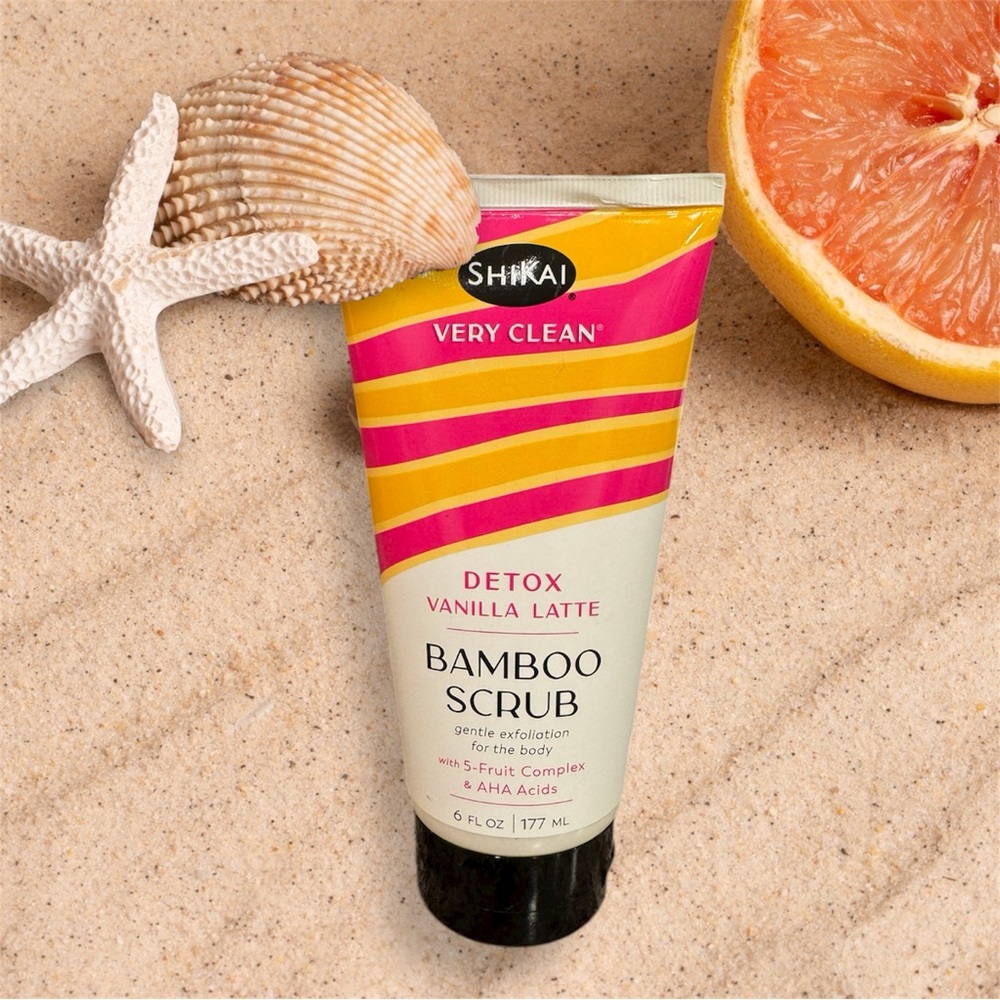 🌴 SHIKAI Detox Vanilla Latte Bamboo Scrub